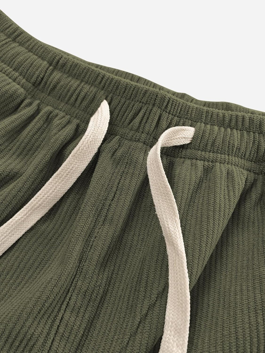 Mens Corduroy Casual Pants Fashion Loose Fit Wide Leg Pants Straight Sweatpants Elastic Waist Drawstring